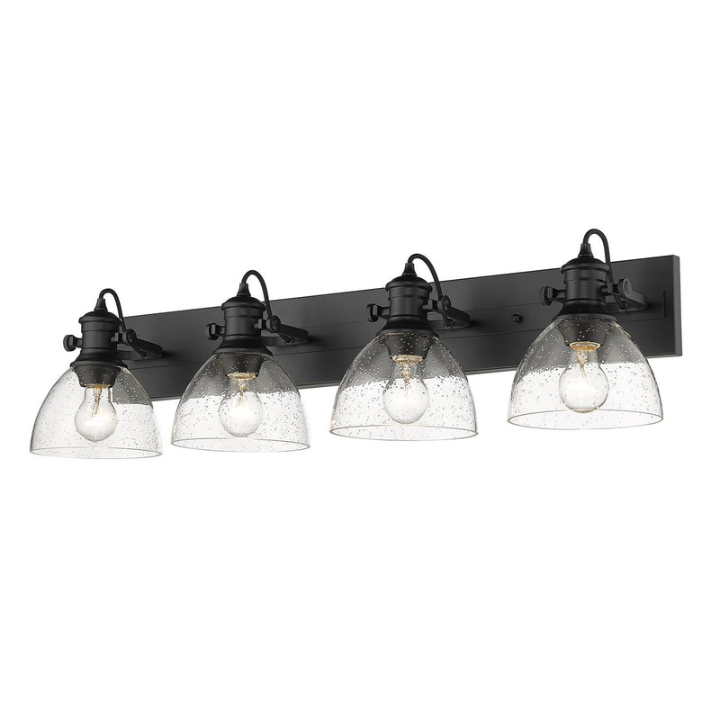 Golden 3118-4SF BLK-SD Four Light Semi-Flush Mount, Matte Black