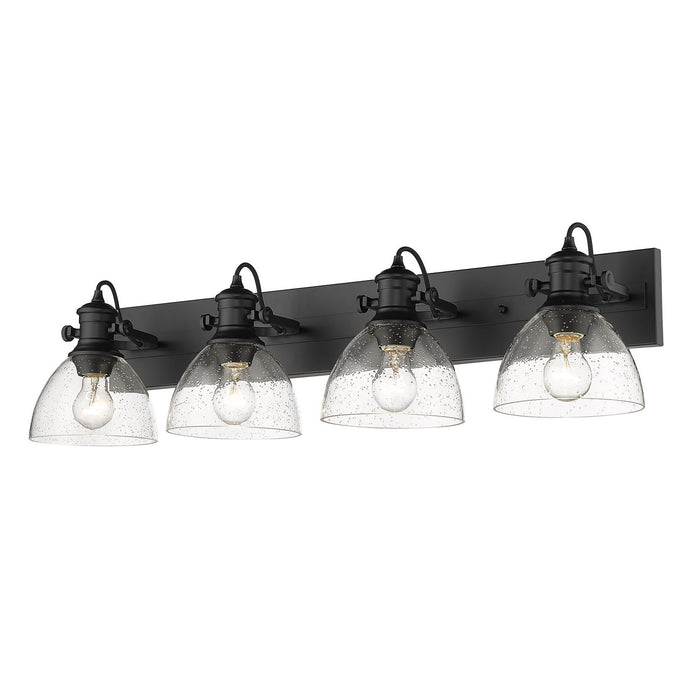 Golden 3118-4SF BLK-SD Four Light Semi-Flush Mount, Matte Black