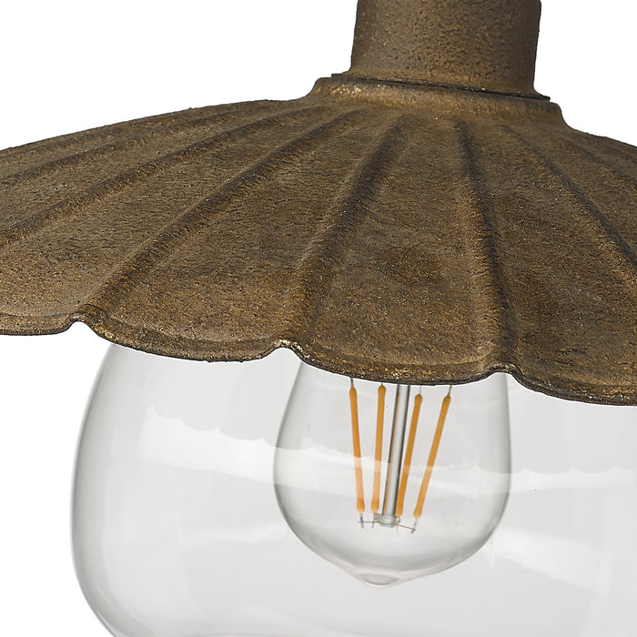 Golden 3124-FM DR-CLR One Light Flush Mount, Dark Rust