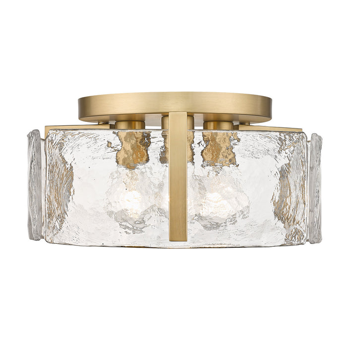 Golden 3164-FM BCB-HWG Three Light Flush Mount, Brushed Champagne Bronze