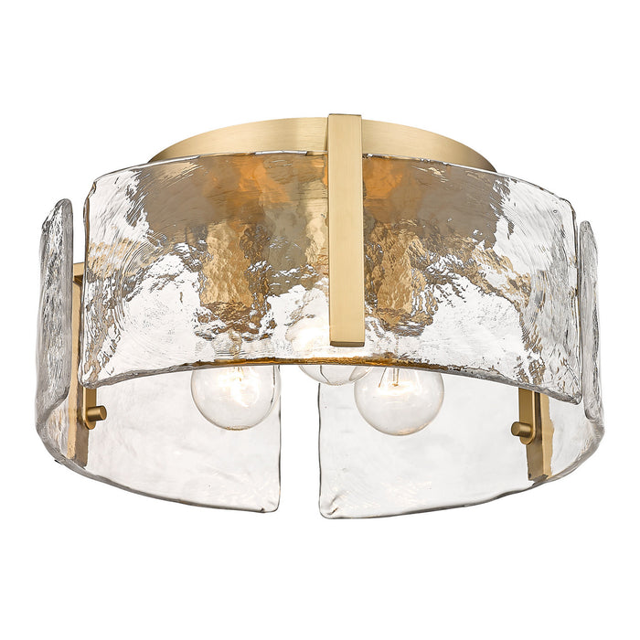 Golden 3164-FM BCB-HWG Three Light Flush Mount, Brushed Champagne Bronze