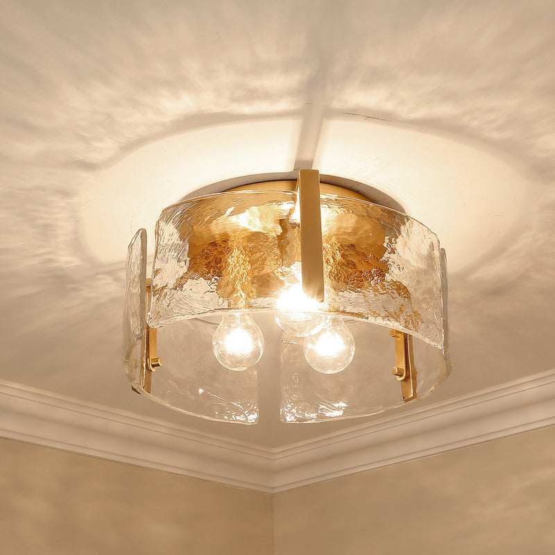 Golden 3164-FM BCB-HWG Three Light Flush Mount, Brushed Champagne Bronze