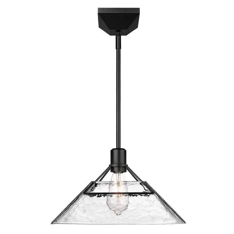 Golden 3308-M BLK-WTG One Light Pendant, Matte Black