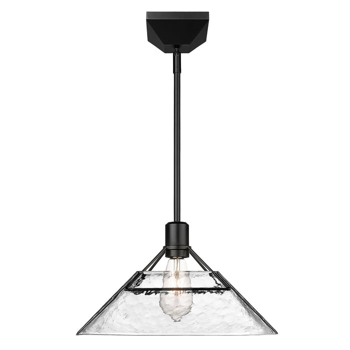 Golden 3308-M BLK-WTG One Light Pendant, Matte Black