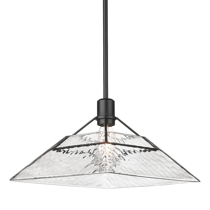 Golden 3308-M BLK-WTG One Light Pendant, Matte Black