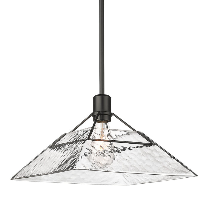 Golden 3308-M BLK-WTG One Light Pendant, Matte Black