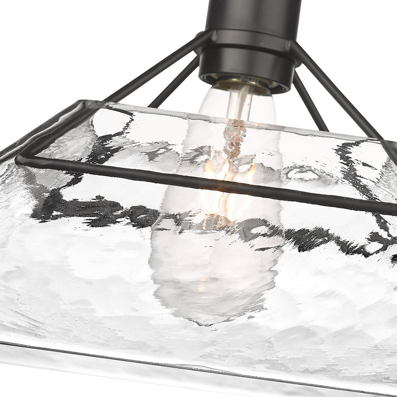 Golden 3308-M BLK-WTG One Light Pendant, Matte Black