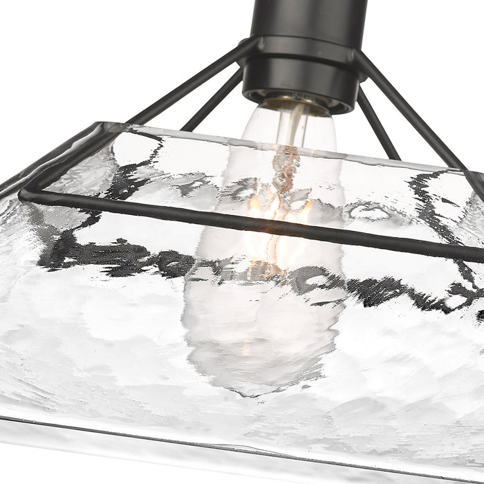 Golden 3308-M BLK-WTG One Light Pendant, Matte Black