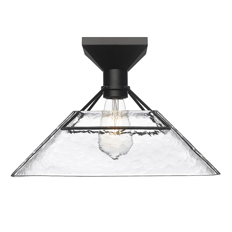 Golden 3308-SF BLK-WTG One Light Semi-Flush Mount, Matte Black