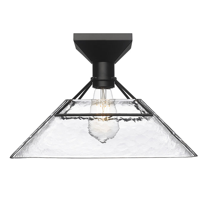 Golden 3308-SF BLK-WTG One Light Semi-Flush Mount, Matte Black