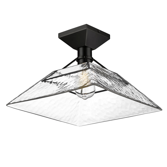 Golden 3308-SF BLK-WTG One Light Semi-Flush Mount, Matte Black
