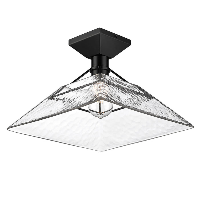 Golden 3308-SF BLK-WTG One Light Semi-Flush Mount, Matte Black
