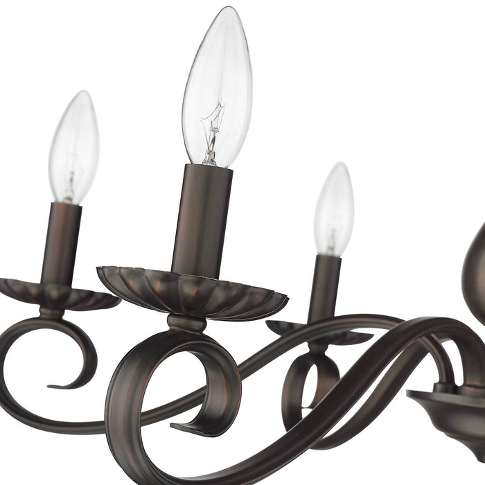 Golden 3712-6SF RBZ Six Light Semi-Flush Mount, Rubbed Bronze