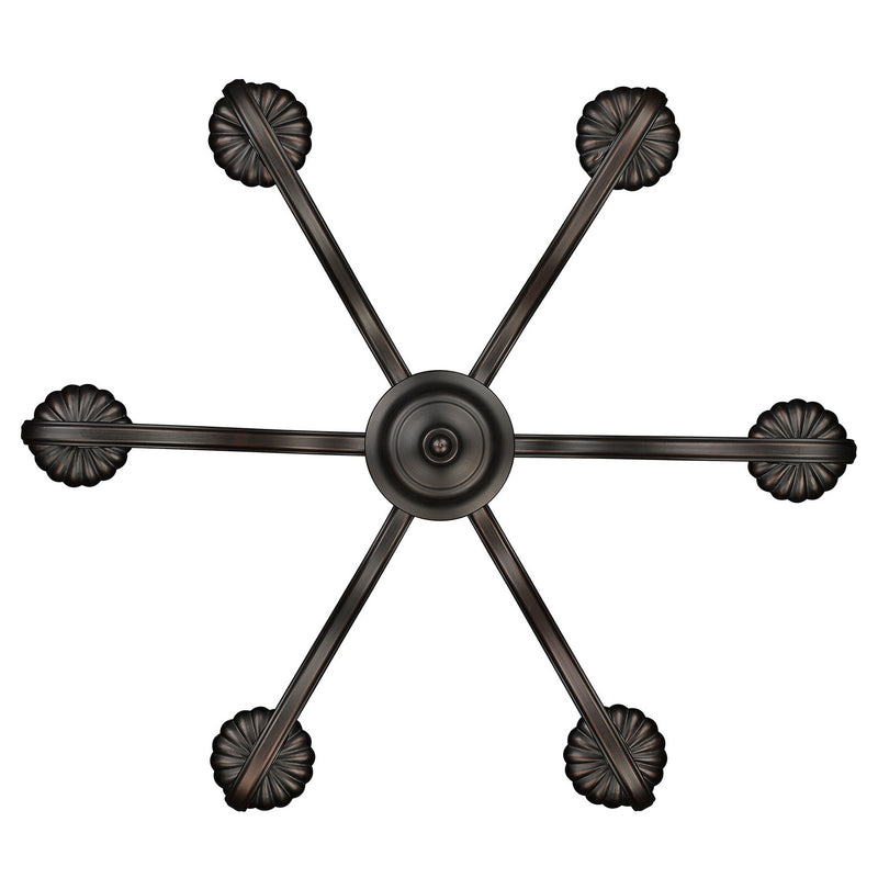 Golden 3712-6SF RBZ Six Light Semi-Flush Mount, Rubbed Bronze