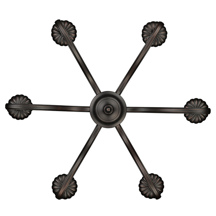 Golden 3712-6SF RBZ Six Light Semi-Flush Mount, Rubbed Bronze