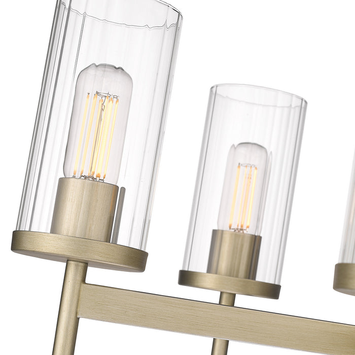 Golden 7011-5 WG-CLR Five Light Chandelier, White Gold