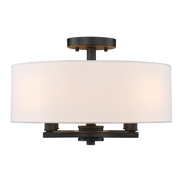 Golden 7154-SF BLK-MWS Four Light Semi-Flush Mount, Matte Black