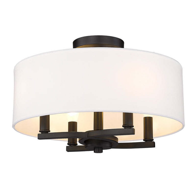 Golden 7154-SF BLK-MWS Four Light Semi-Flush Mount, Matte Black