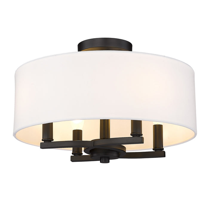 Golden 7154-SF BLK-MWS Four Light Semi-Flush Mount, Matte Black