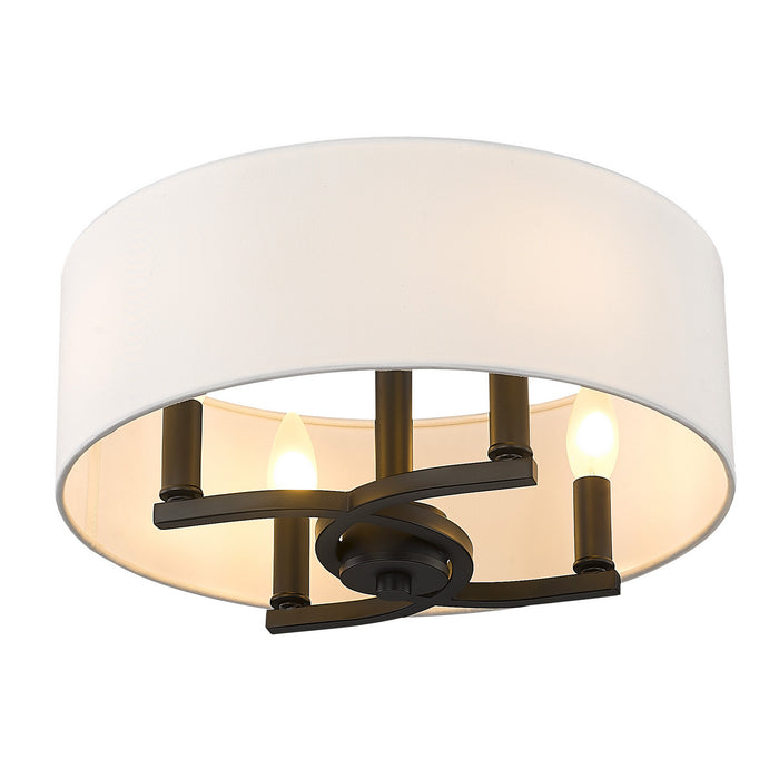 Golden 7154-SF BLK-MWS Four Light Semi-Flush Mount, Matte Black