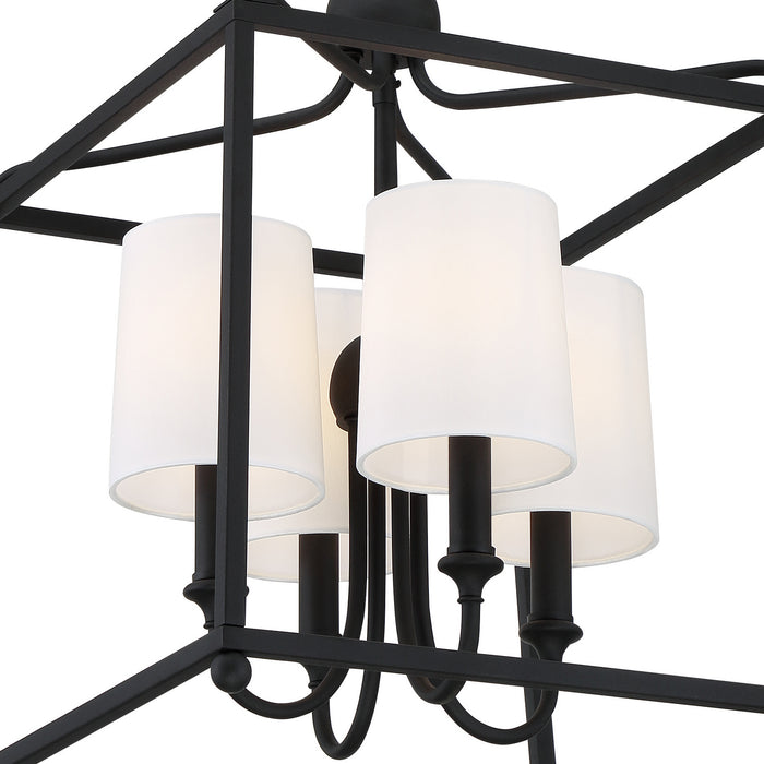 Crystorama 2245-BF Four Light Chandelier, Black Forged