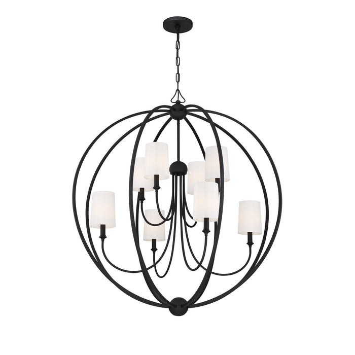 Crystorama 2246-BF Eight Light Chandelier, Black Forged