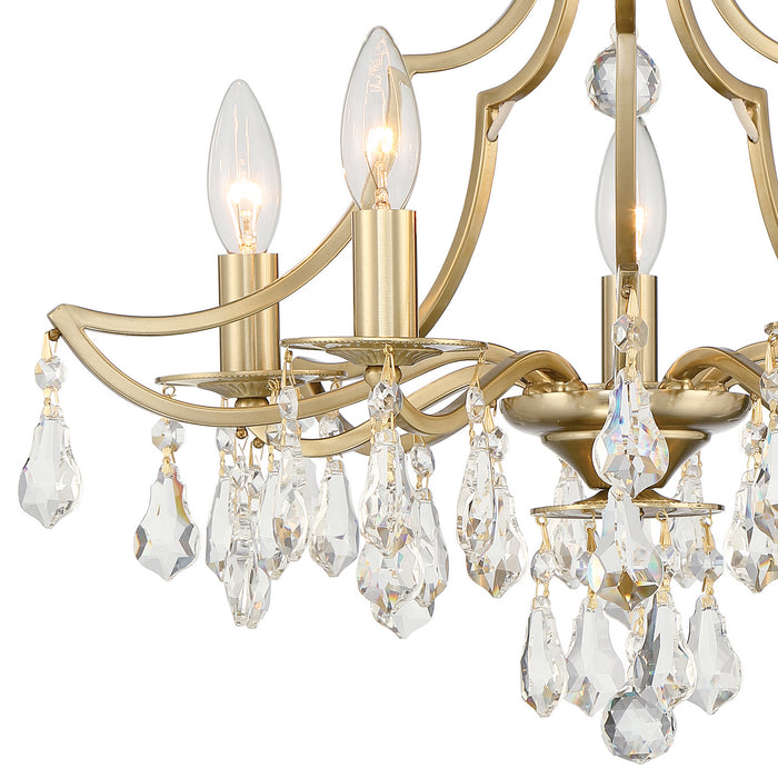 Crystorama 5930-VG-CL-MWP Five Light Semi Flush Mount, Vibrant Gold