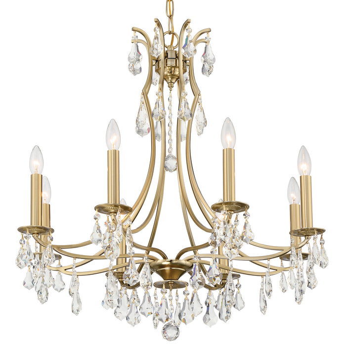 Crystorama 5938-VG-CL-MWP Eight Light Chandelier, Vibrant Gold