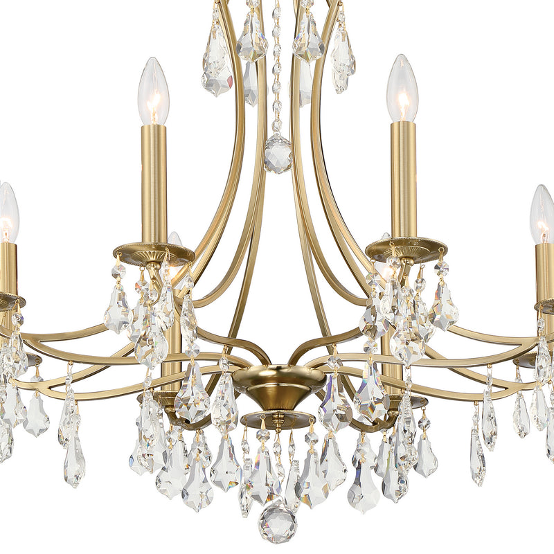 Crystorama 5938-VG-CL-MWP Eight Light Chandelier, Vibrant Gold