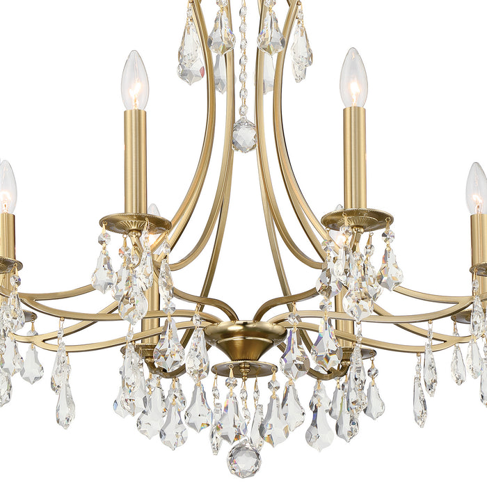 Crystorama 5938-VG-CL-MWP Eight Light Chandelier, Vibrant Gold