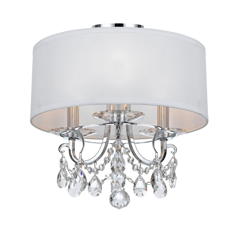 Crystorama 6623-CH-CL-MWP_CEILING Three Light Semi Flush Mount, Polished Chrome