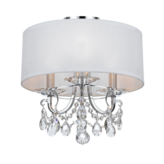 Crystorama 6623-CH-CL-MWP_CEILING Three Light Semi Flush Mount, Polished Chrome