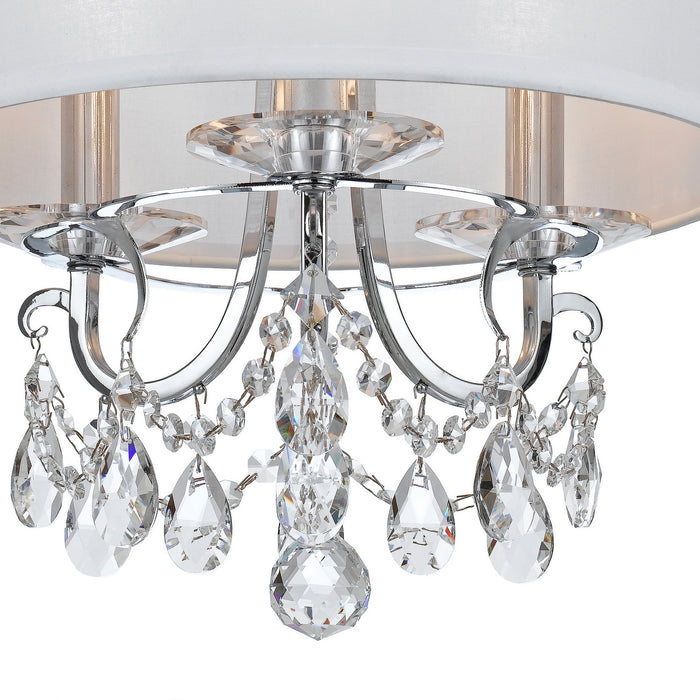 Crystorama 6623-CH-CL-MWP_CEILING Three Light Semi Flush Mount, Polished Chrome