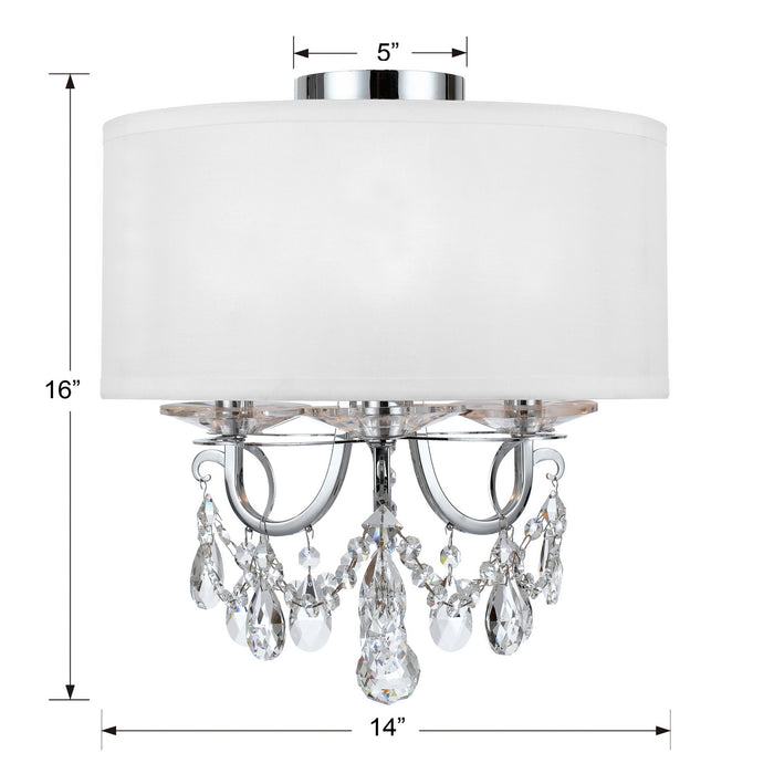 Crystorama 6623-CH-CL-MWP_CEILING Three Light Semi Flush Mount, Polished Chrome
