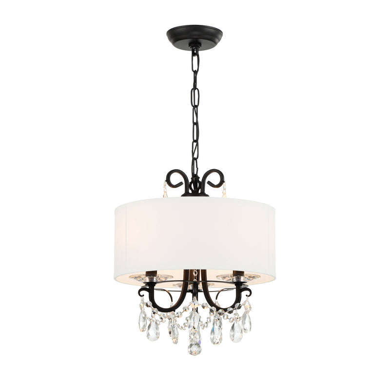 Crystorama 6623-MK-CL-MWP Three Light Mini Chandelier, Matte Black