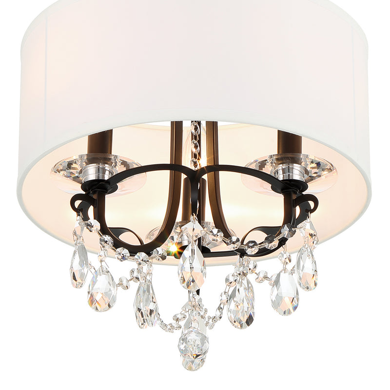 Crystorama 6623-MK-CL-MWP Three Light Mini Chandelier, Matte Black