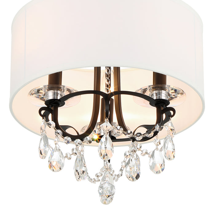 Crystorama 6623-MK-CL-MWP Three Light Mini Chandelier, Matte Black