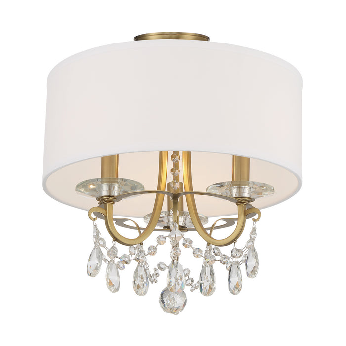 Crystorama 6623-VG-CL-MWP_CEILING Three Light Semi Flush Mount, Vibrant Gold