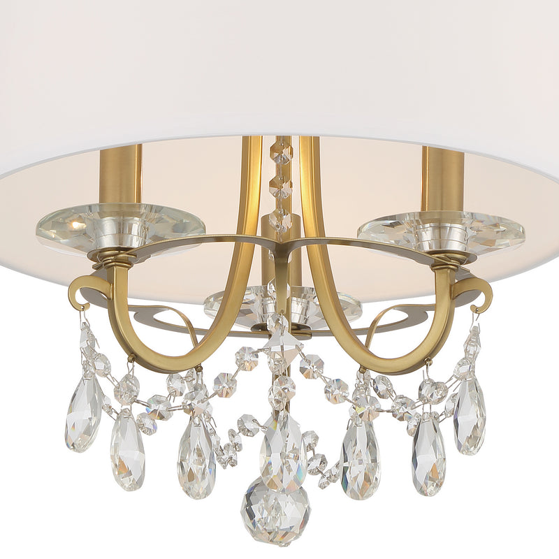 Crystorama 6623-VG-CL-MWP_CEILING Three Light Semi Flush Mount, Vibrant Gold