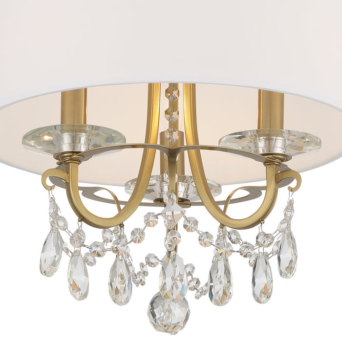 Crystorama 6623-VG-CL-MWP_CEILING Three Light Semi Flush Mount, Vibrant Gold
