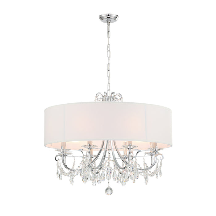 Crystorama 6628-CH-CL-MWP Eight Light Chandelier, Polished Chrome