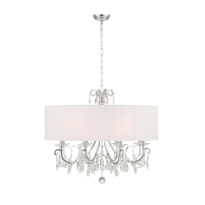 Crystorama 6628-CH-CL-MWP Eight Light Chandelier, Polished Chrome