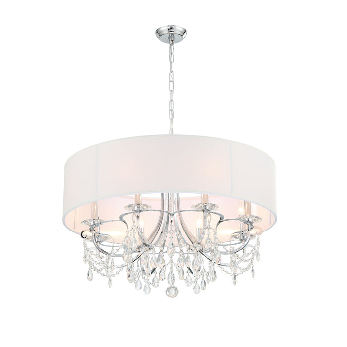 Crystorama 6628-CH-CL-MWP Eight Light Chandelier, Polished Chrome