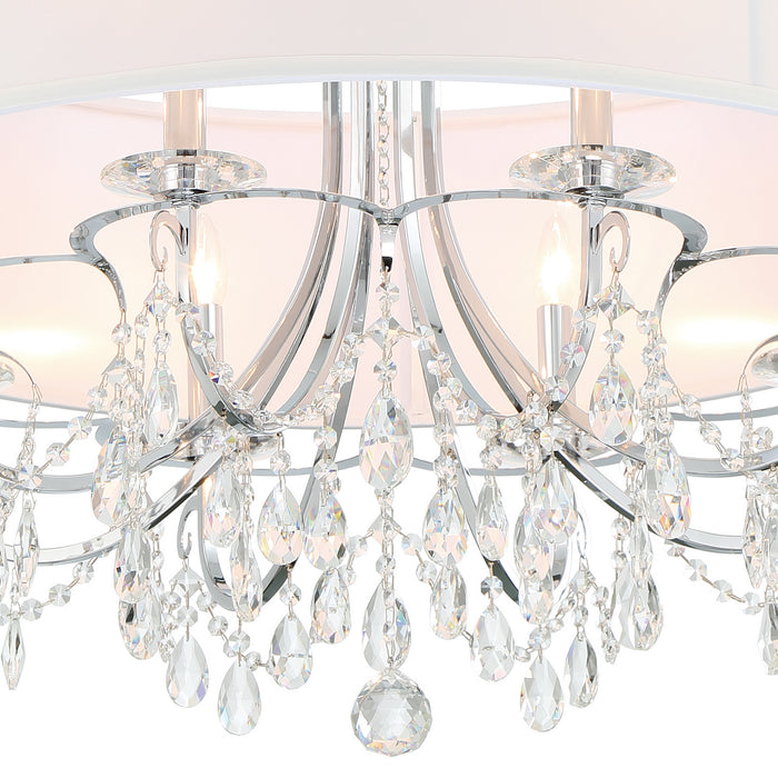 Crystorama 6628-CH-CL-MWP Eight Light Chandelier, Polished Chrome