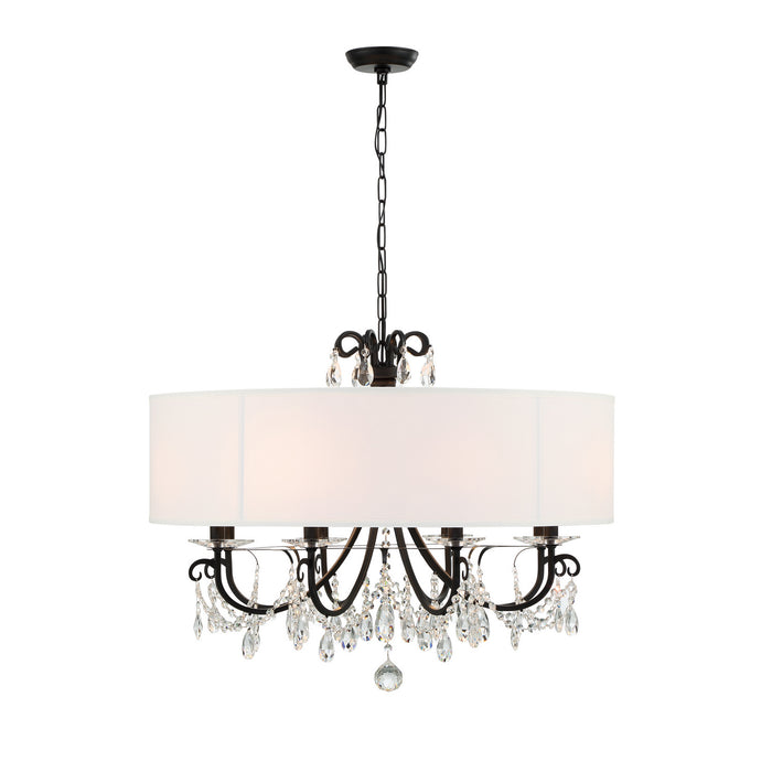 Crystorama 6628-MK-CL-MWP Eight Light Chandelier, Matte Black
