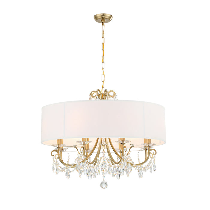 Crystorama 6628-VG-CL-MWP Eight Light Chandelier, Vibrant Gold