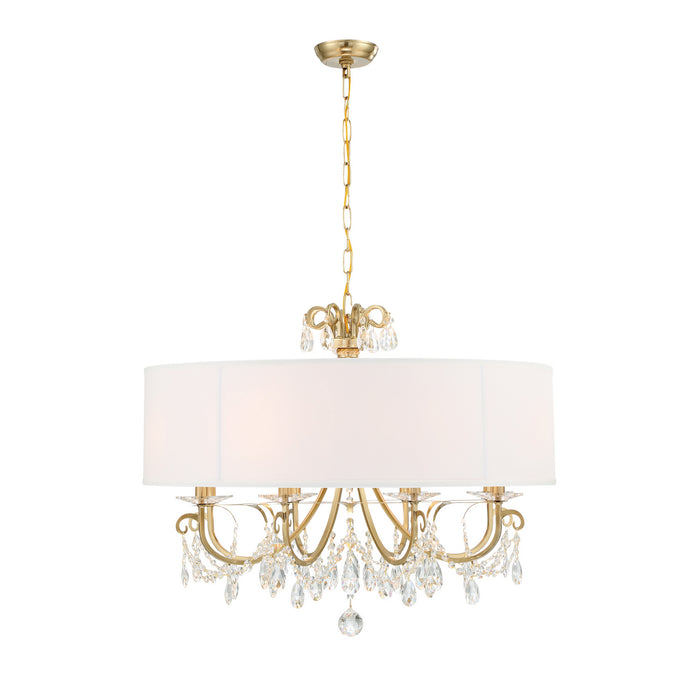 Crystorama 6628-VG-CL-MWP Eight Light Chandelier, Vibrant Gold