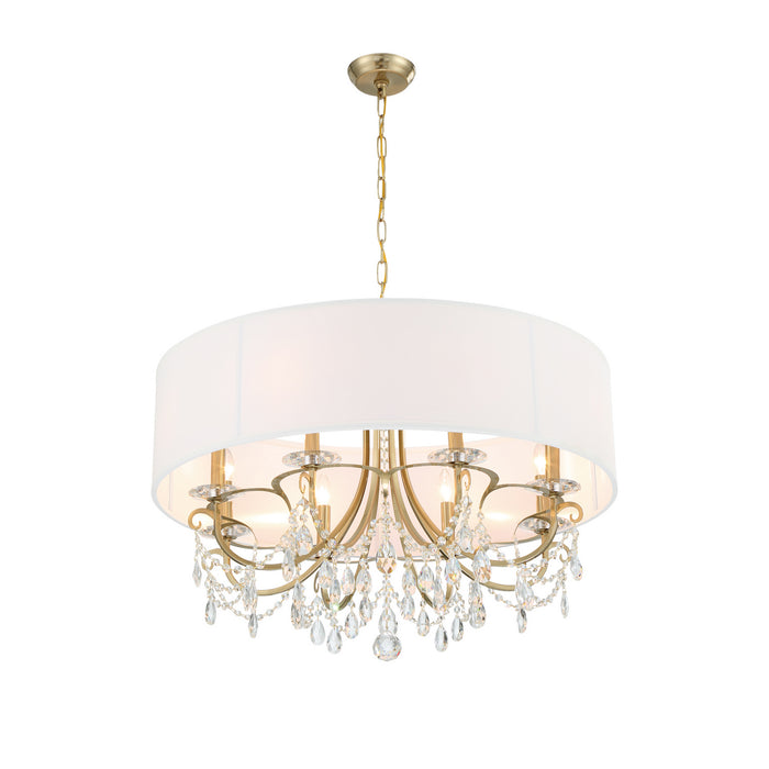 Crystorama 6628-VG-CL-MWP Eight Light Chandelier, Vibrant Gold