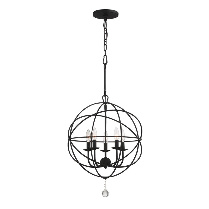 Crystorama 9224-BK Five Light Mini Chandelier, Black