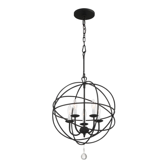 Crystorama 9224-BK Five Light Mini Chandelier, Black
